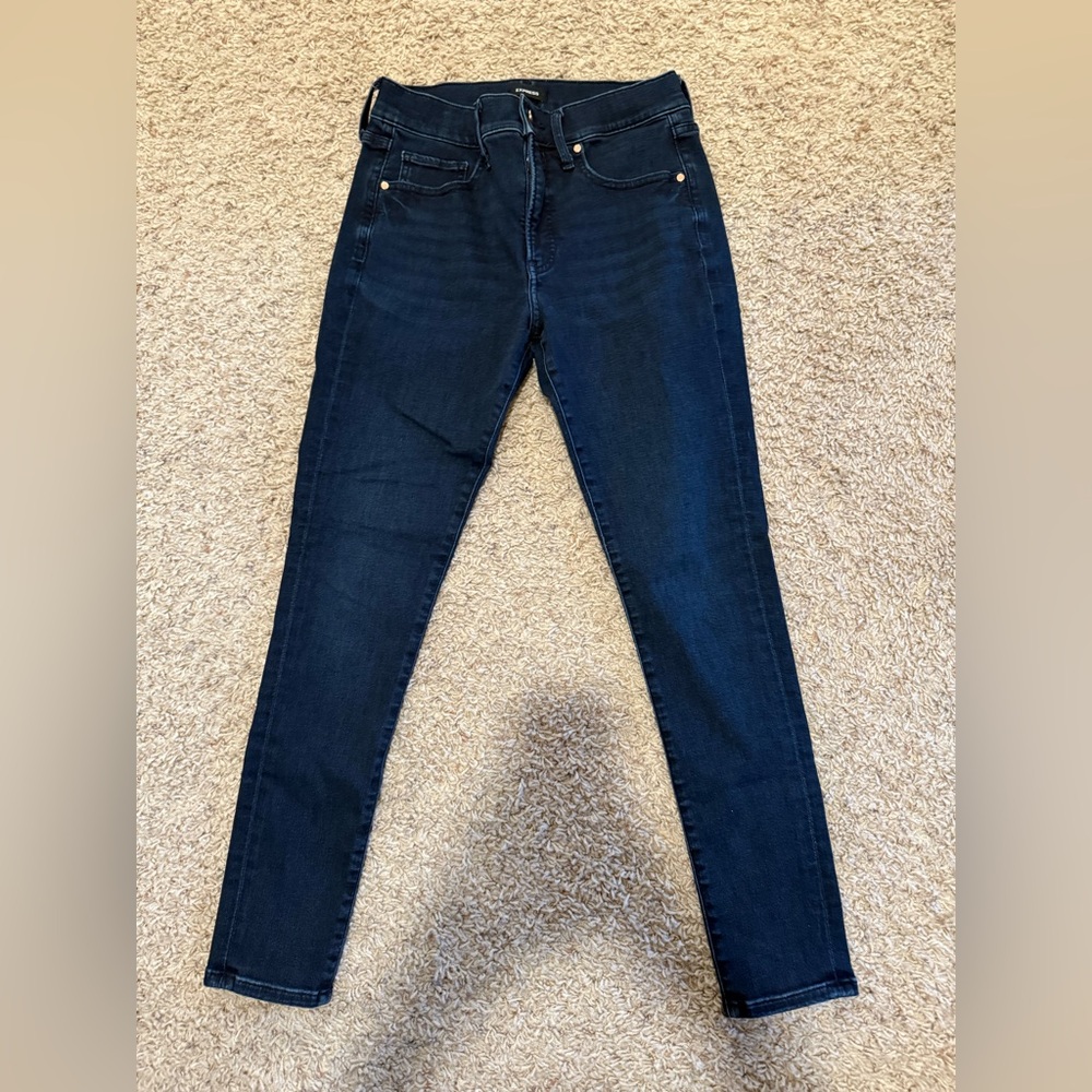 Women's Express skinny mid rise Dark Blue Jeans size 6 regular